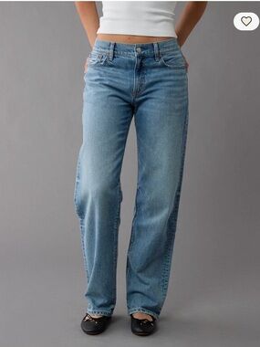 American Eagle Outfitters Light Blue Straight Leg Jeans low rise loose
